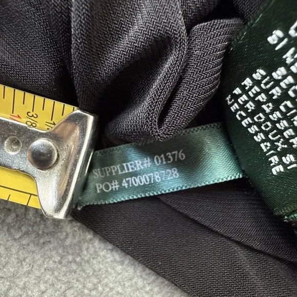 Lauren Ralph Lauren Dress Womens 12 Black White Sheath Stretch 3/4 Sleeve Career - Picture 10 of 13